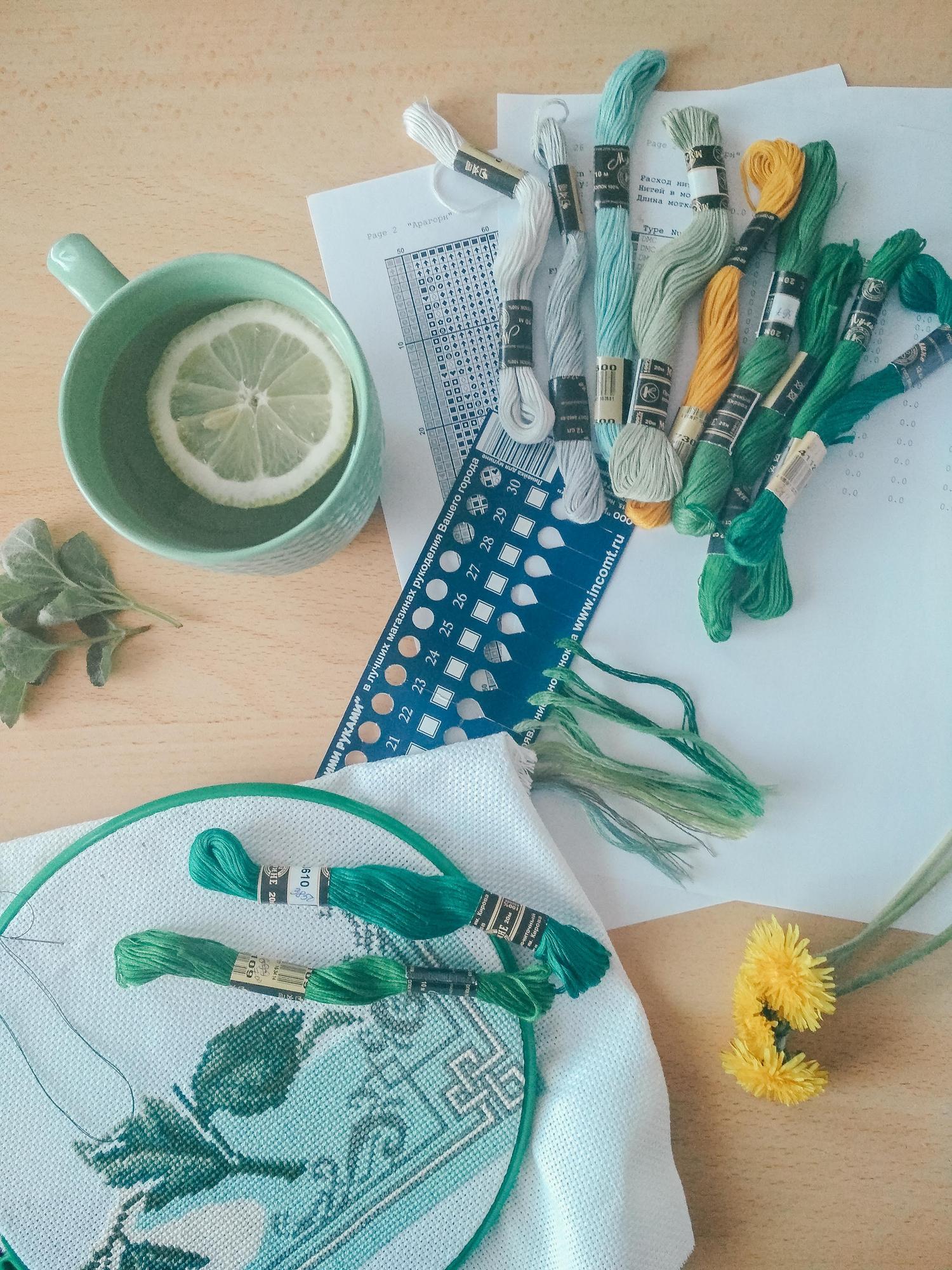 Kolekcja materiałów i szablonów do haftu